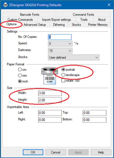 Print orientation setting for printable vinyl