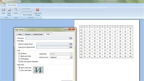 Print settings gridlines in Excel