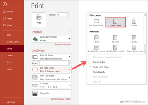 Print Slide Notes in PowerPoint