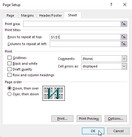 Use Print Titles in Excel