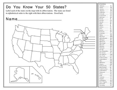 Print Your Own Blank US Map Quiz