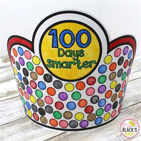 A printable 100 days crown template with ideas for decoration