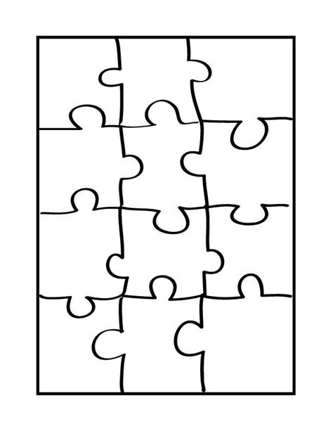 A printable 12-piece puzzle template