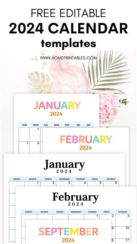 Printable 2024 Calendar Templates in Word