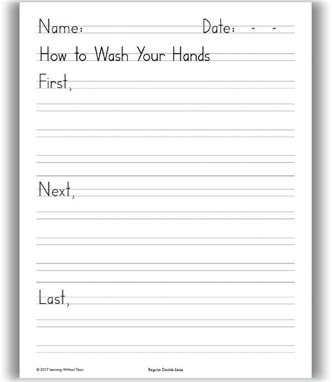 Image of printable 2nd grade writing worksheet with a story starter