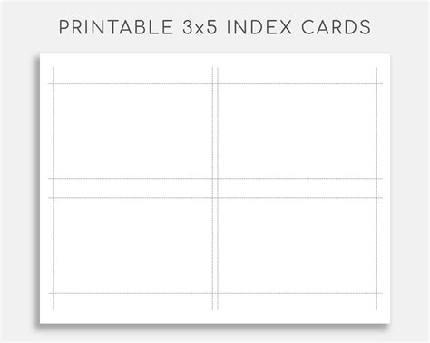 Image of printable 3x5 index cards