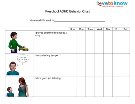 Printable ADHD Routine Charts