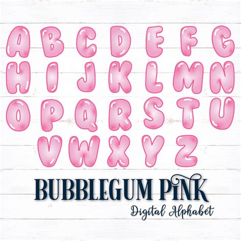 Printable Alphabet Bubble Letters Example