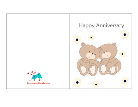 Printable Anniversary Card Template