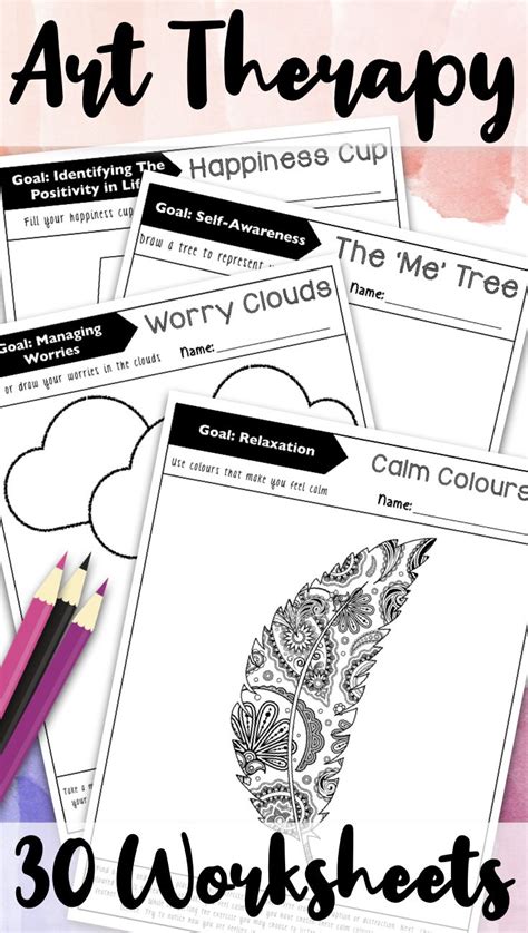 Printable art therapy worksheet with mindful doodle