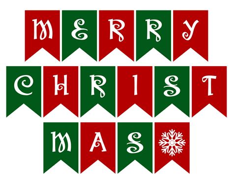 Printable banner letters for holidays