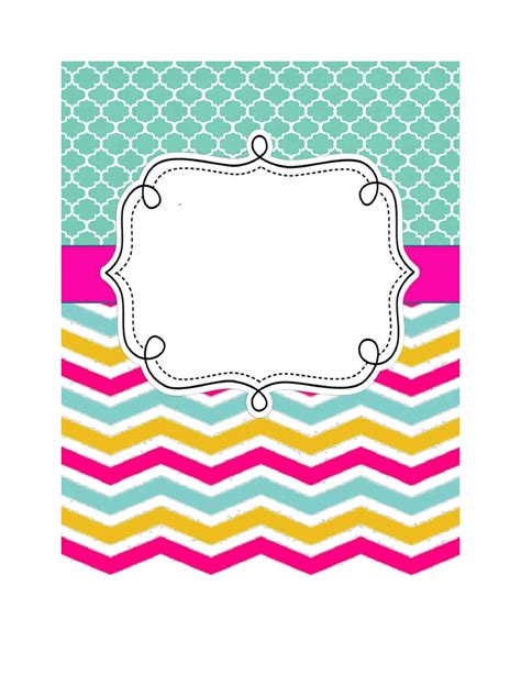 Printable Binder Cover Page Template