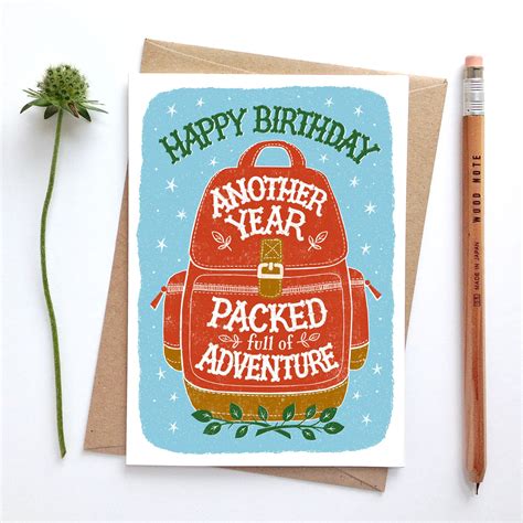 A photo of a printable birthday card adventure idea