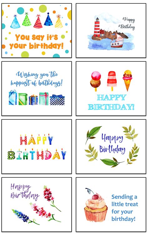 A photo of a printable birthday card collage idea