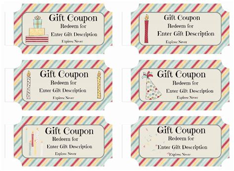 A photo of a printable birthday card coupon book idea