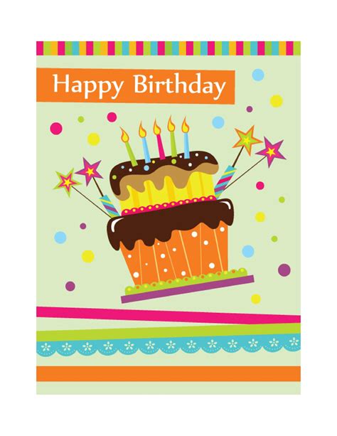 A photo of a printable birthday card template