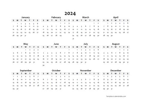 A printable blank calendar for 2024