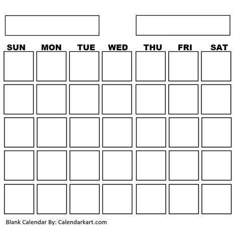 Printable Blank Calendars