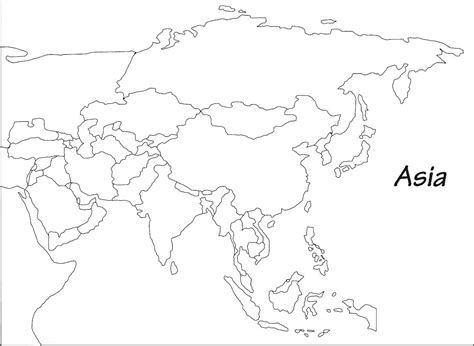 Printable Blank Map of Asia