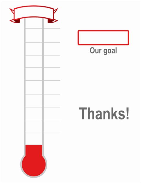 Printable blank thermometer for donation tracking