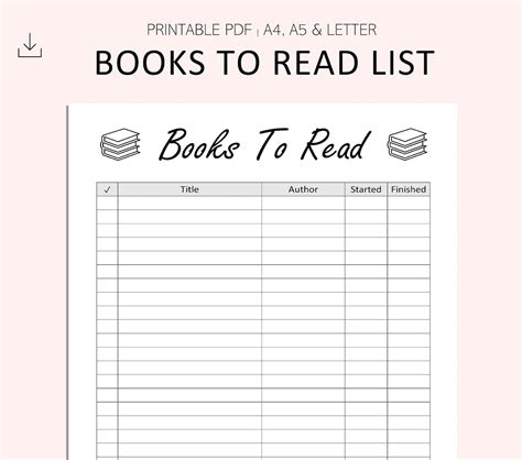 Printable Book List