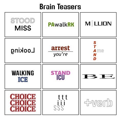 Printable Brain Teasers for Kids