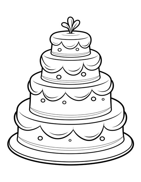 Printable cake coloring pages for kids