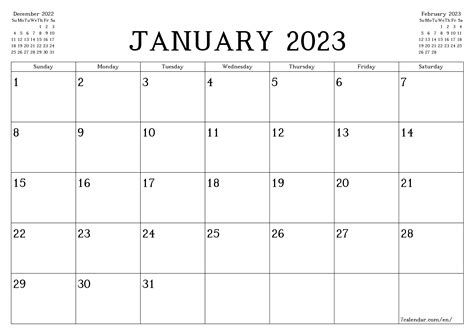 Printable Calendar 2023 PDF Free