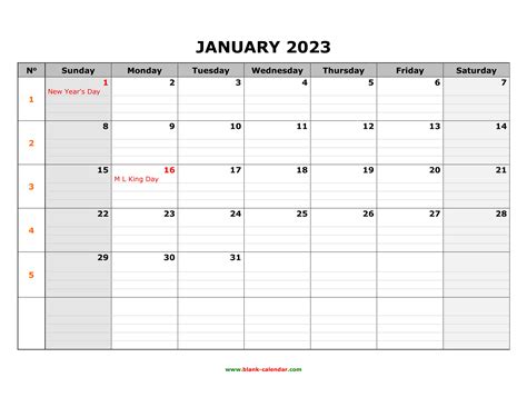 Printable Calendar 2023 Template