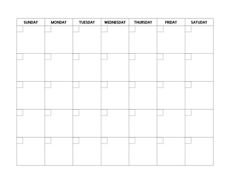 Printable calendar template 2