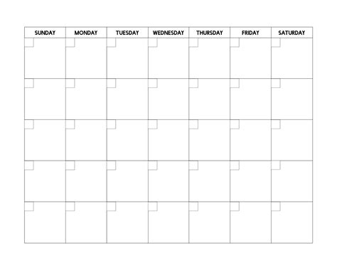 Printable Calendar Template 3