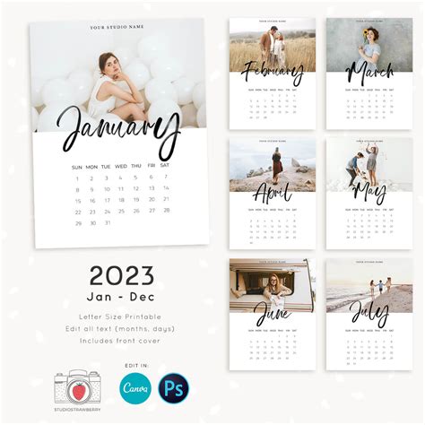 Printable calendar template photoshop 10