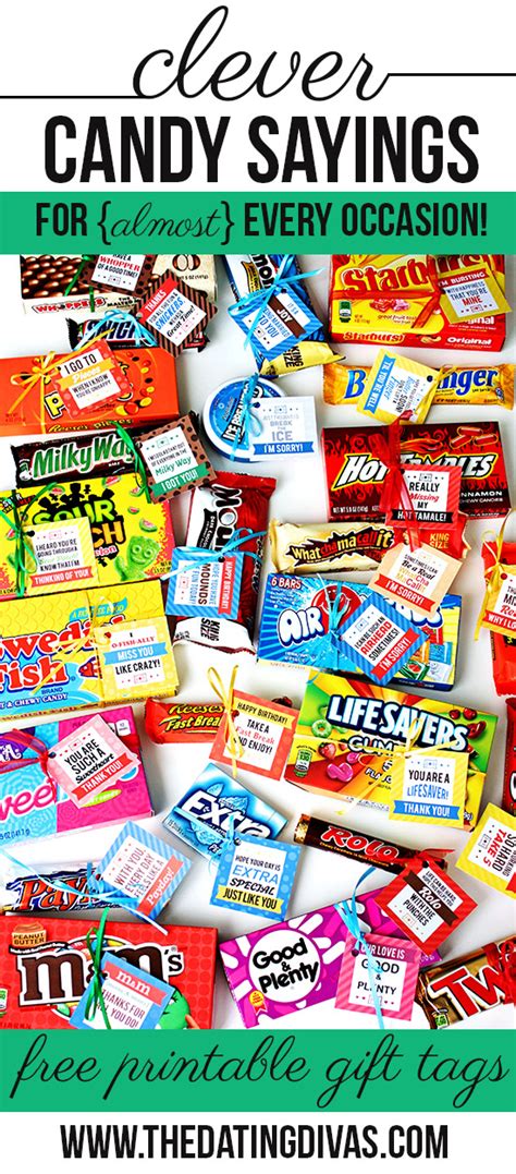 Use printable candy sayings in employee recognition programs