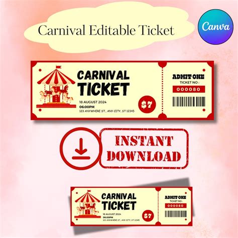 Printable carnival tickets for instant fun and games