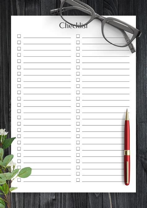 Printable Checklist Template