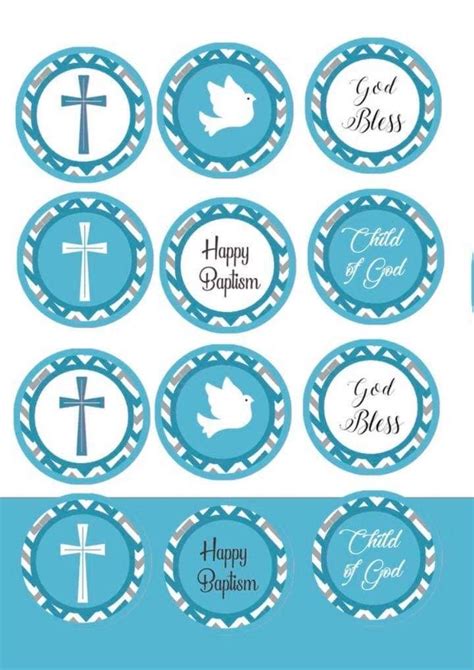 Printable Christening cupcake toppers on a computer screen