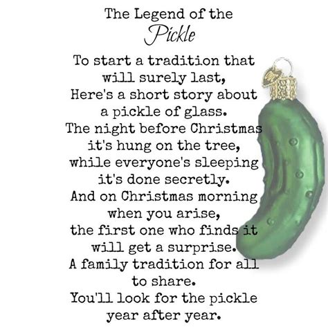 Printable Christmas Pickle Poem