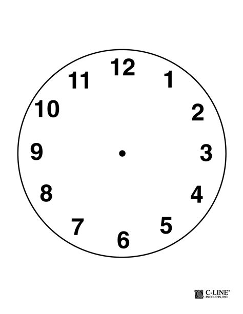 Printable clock template PDF