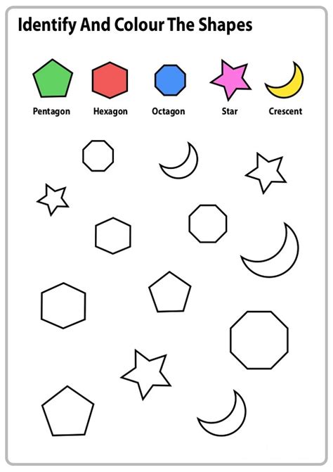 Printable Color the Shapes Worksheets