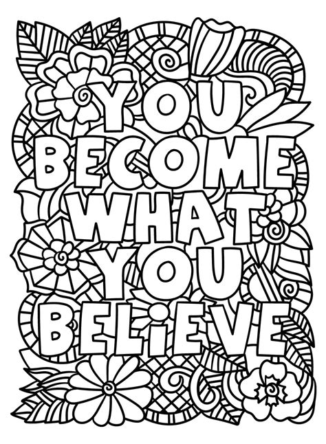 Inspirational Quote Coloring Page