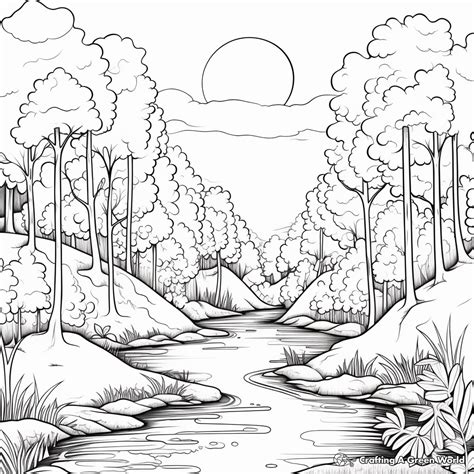 Nature Scene Coloring Page