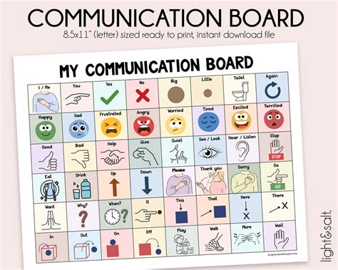 Printable communication boards for kids