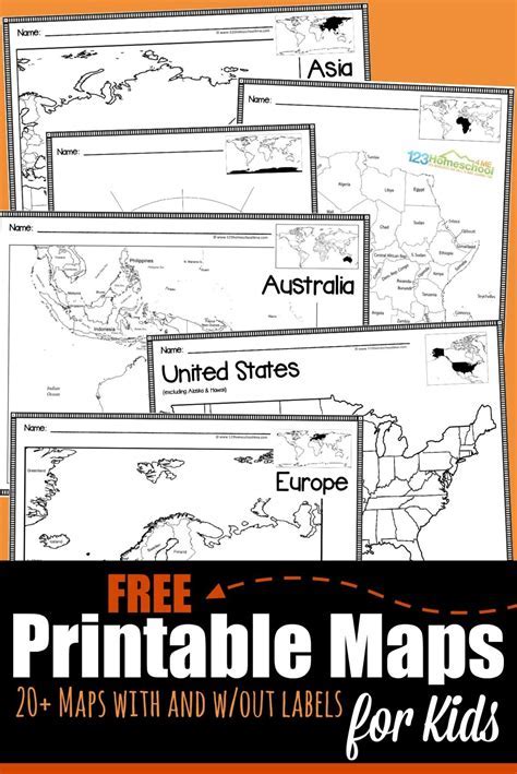 Printable continent maps for students