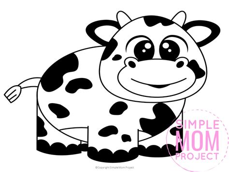 Printable Cow Templates For Kids Learning