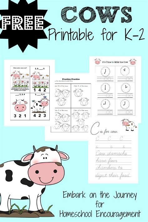 Printable Cow Worksheets For Kids