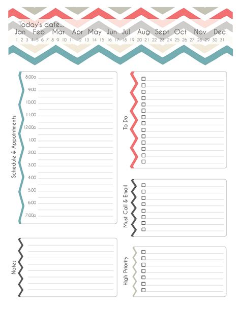 Printable Daily Planner Template