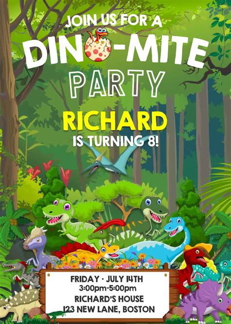 Printable Dino Invitation