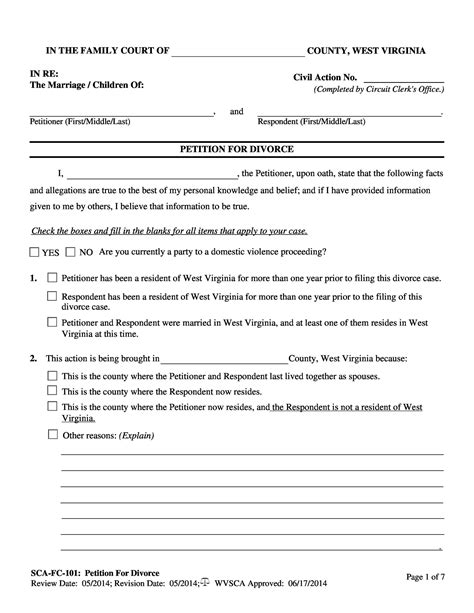 Printable Divorce Papers NY