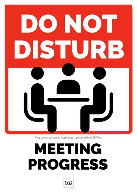 Printable Do Not Disturb Sign for Meeting Room