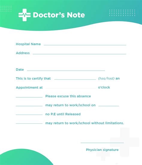 Printable doctor notes